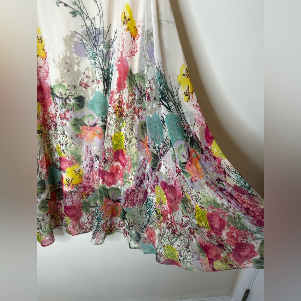 MIX NOUVEAU Pleated Floral Bright multicolored Skirt Size M - Picture 2 of 6